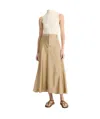 Vince Rib Sleeveless Turtleneck In Nude
