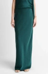 Vince Satin Bias Column Skirt In Green