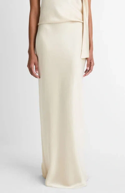 Vince Satin Bias Column Skirt In Neutral