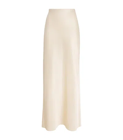 Vince Satin Bias-cut Column Skirt In Neutral