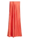 Vince Satin Maxi Skirt In Orange