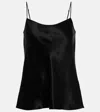 Vince Adjustable Strap Cowl Neck Slip Cami In Black