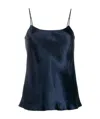 Vince Scalloped Silk Camisole In Black