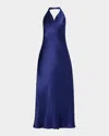 Vince Cowl Neck Satin Halter Dress