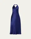 Vince Cowl Neck Satin Halter Dress