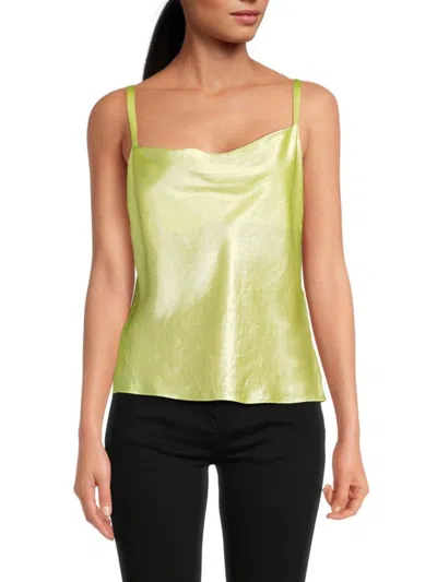 Vince Satin Cowlneck Camisole In Yellow