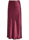 Vince Side Slit Matte Satin Slip Skirt In Pink