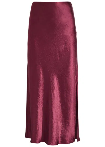 VINCE VINCE SATIN CRINKLED MIDI SKIRT