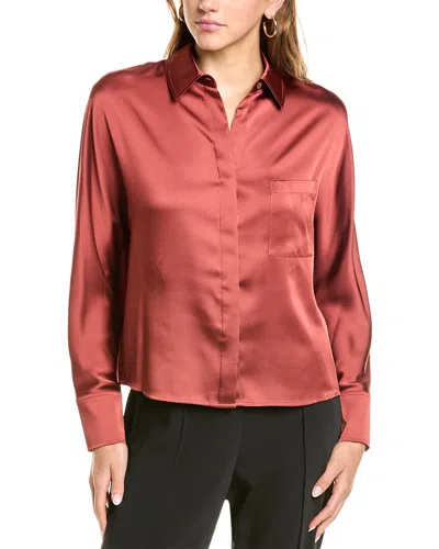 Vince Satin Dolman Sleeve Blouse In Red