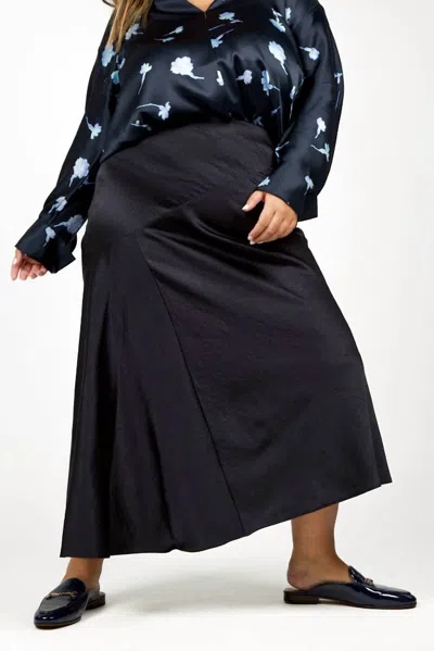 Vince Satin Draped Slip Skirt In Coastal In Blue