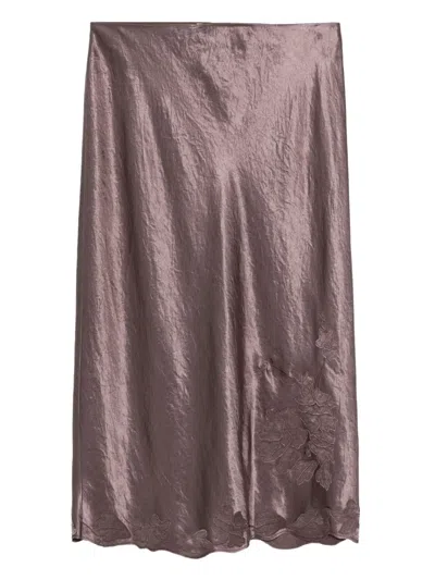 Vince Satin-finish Midi Skirt In Pink