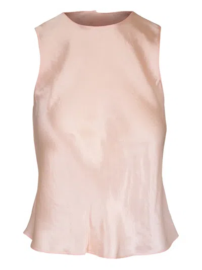 Vince Satin-finish Top In Pink