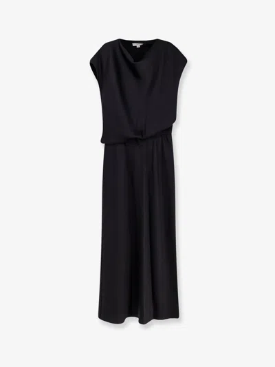 Vince Satin Long Dress In Black