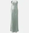 Vince Strapless Maxi Dress Clay Sage In Green