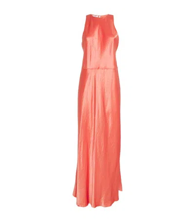 Vince Satin Maxi Dress In Pink