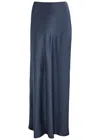 Vince Satin Maxi Skirt In Dark Blue