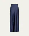 Vince Satin Maxi Skirt In Dk Peri
