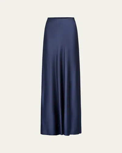 Vince Satin Maxi Skirt In Dk Peri