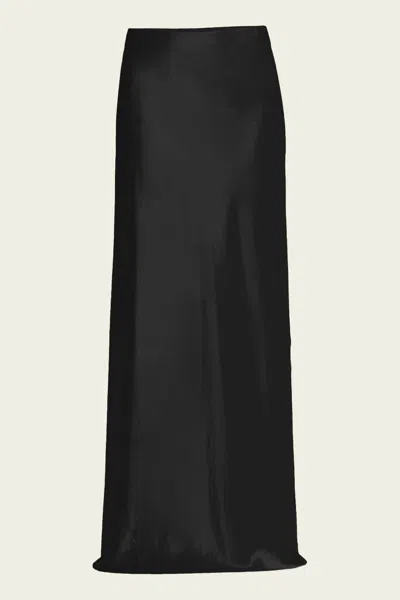 Vince Satin Maxi Skirt In Black