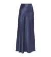 Vince Satin Maxi Skirt In Navy
