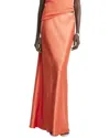 Vince Satin Maxi Skirt In Orange