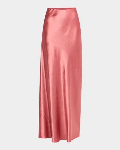 Vince Satin Maxi Skirt In Peony Wood