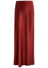 Vince Satin Maxi Skirt In Ruby Ink In Red