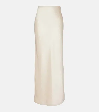 Vince Satin Maxi Skirt In White