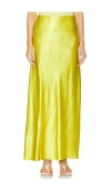 Vince Satin Maxi Skirt In Yellow