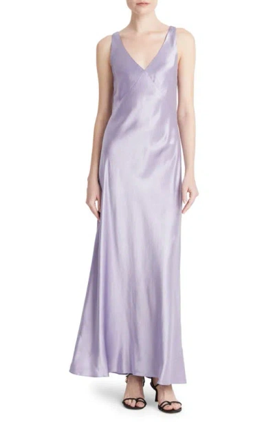 Vince V-neck Sleeveless Maxi Slip Dress In Wisteria