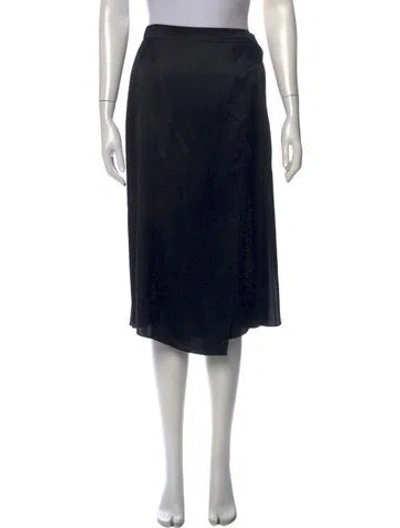 Pre-owned Vince Satin Midi Length Skirt In Black