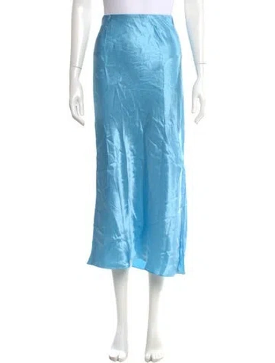 Pre-owned Vince Satin Midi Length Skirt In Blue