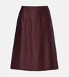 Vince Satin Midi Skirt In Burgundy