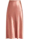 Vince Rumpled Satin Slip Skirt In Pink