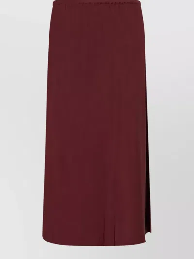 Vince Satin Midi Straight Skirt In Red