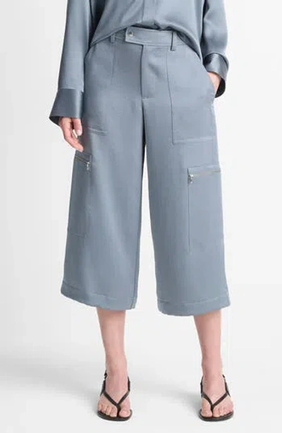VINCE VINCE SATIN PARACHUTE CROP WIDE LEG PANTS