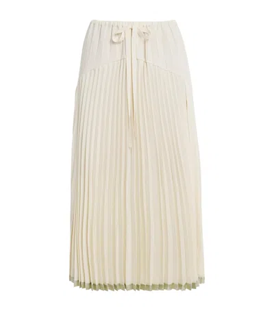 VINCE SATIN PLEATED MIDI SKIRT