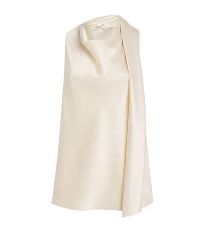 Vince Sleeveless Scarf Satin Top In Neutral