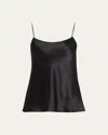 Vince Satin Scoop-neck Cami In Black
