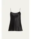 Vince Adjustable Strap Cowl Neck Slip Cami In Black