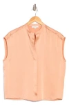 Vince Satin Shell Tank In Apricot Clay