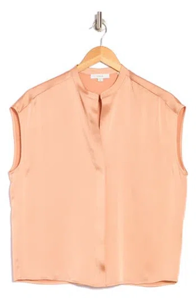 Vince Satin Shell Tank In Apricot Clay