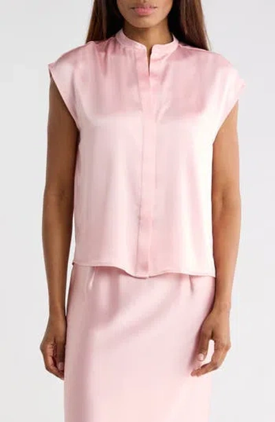 Vince Satin Shell Tank In Pink