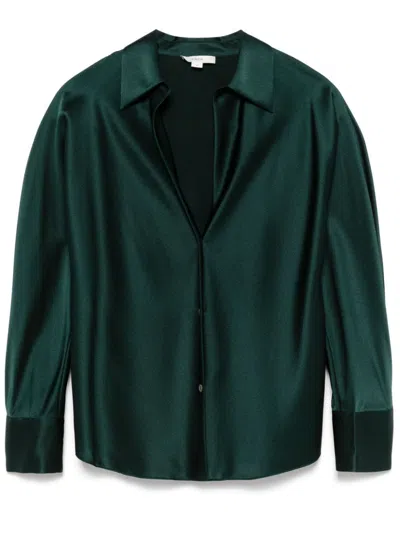 Vince Satin Shirt In Jun Juniper