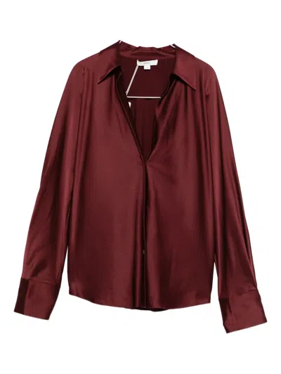 Vince Satin Shirt In Red