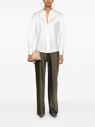 Vince Satin Shirt In White