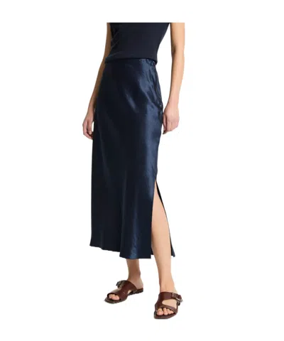 Vince Side Slit Slip Skirt In Coastal In Blue
