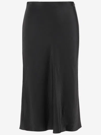 Vince Satin Skirt In Black