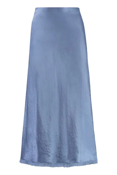 Vince Satin Skirt In Blue