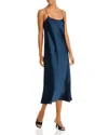 Vince Satin Slip Dress In Blue